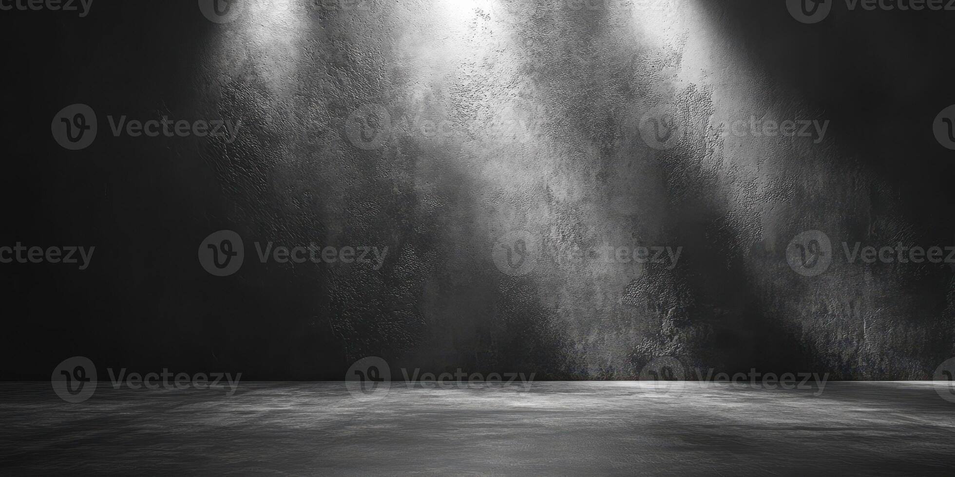 Lighting creates a dramatic atmosphere in an empty, dark room perfect for performances or photography photo
