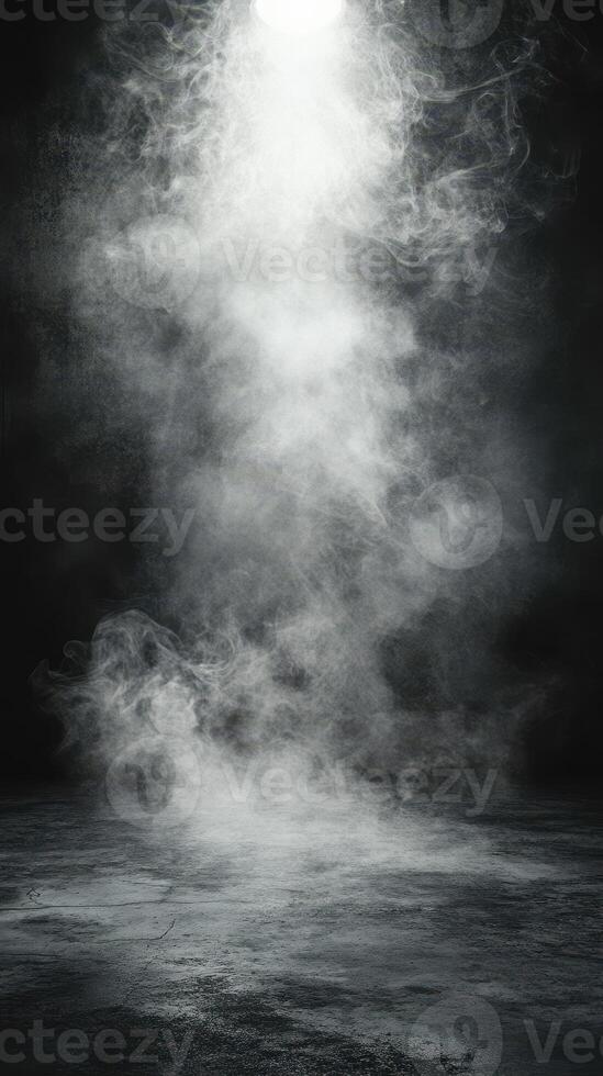 Mysterious smoke swirling through a dark space creating an eerie atmosphere during an ambient moment photo