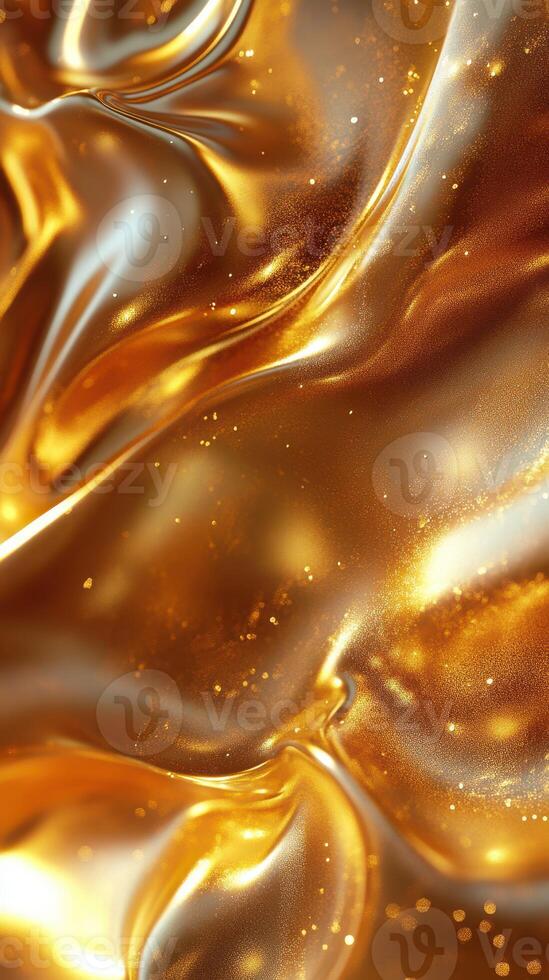 Shimmering golden surface with smooth texture and subtle reflections under soft light during evening ambiance photo