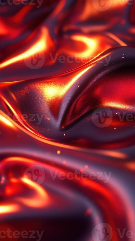 Abstract red and black fluid texture creating a shimmering visual flow under soft light in a creative setting photo
