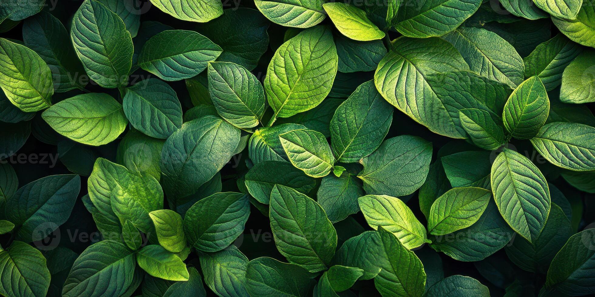 Vibrant green foliage in a lush environment showcasing various leaf shapes and textures during daylight hours photo