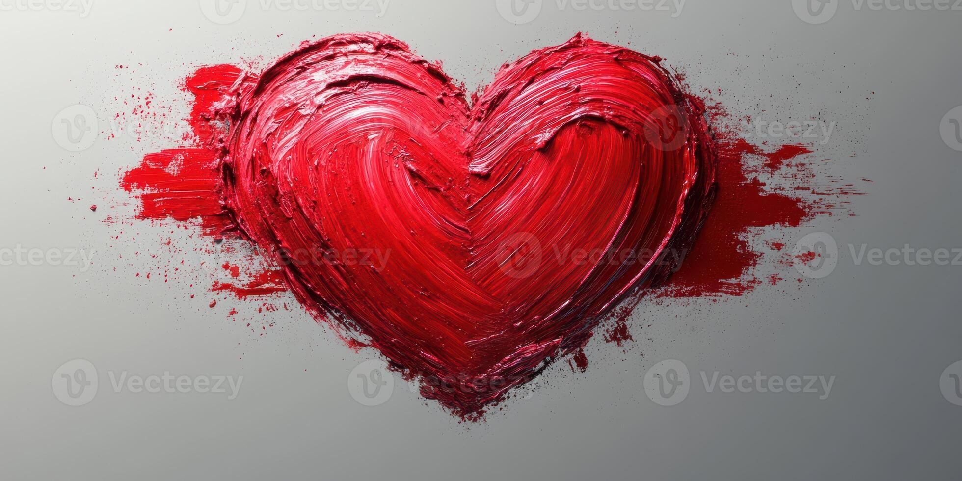 Vibrant red heart art showcasing emotional depth and creative expression photo