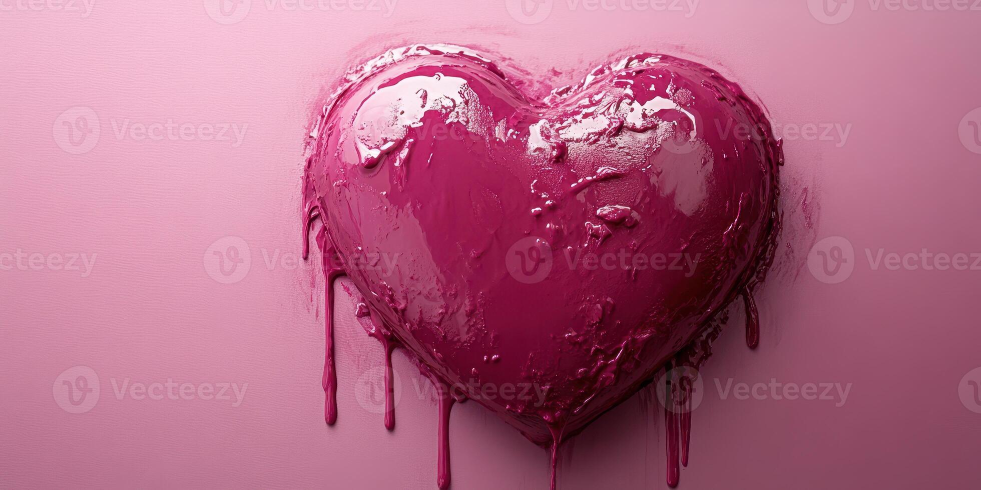 Heart-shaped design with glossy finish on a pink background, showcasing artistic creativity and emotional expression photo