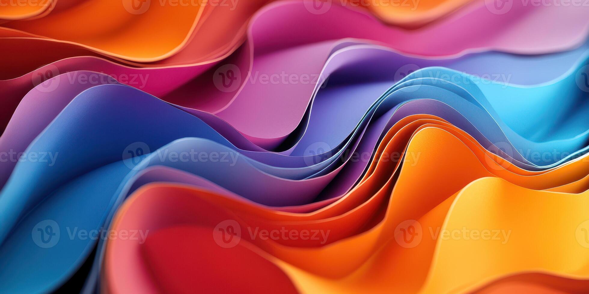Vibrant waves of colored paper create an abstract composition in a dynamic display of texture and depth photo