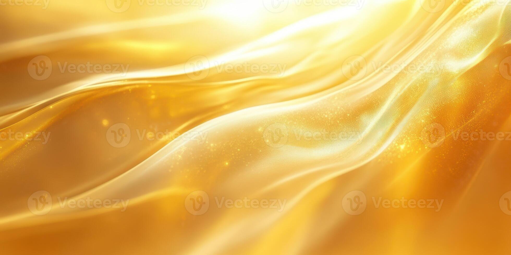 Golden fabric waves flowing in soft light during a serene moment in a textile exhibition photo