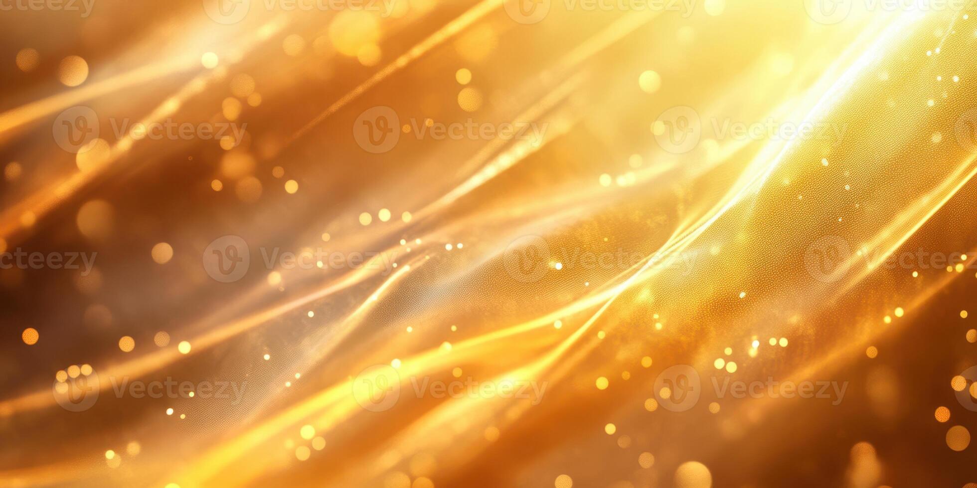 Golden waves of light create a warm atmosphere filled with shimmering particles during sunrise in the early morning sky photo