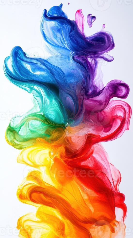 Vibrant colors swirl together in a mesmerizing display of liquid art against a bright background photo