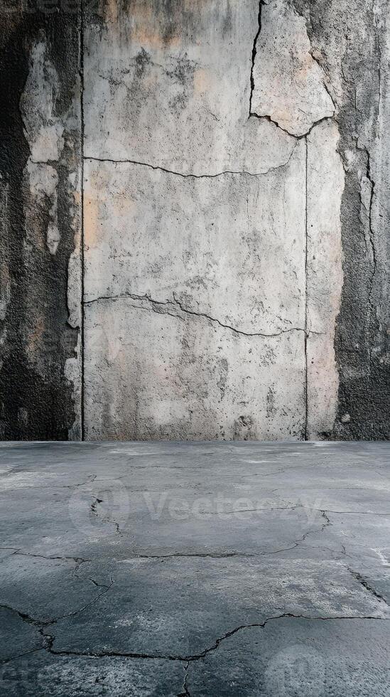 Textured concrete wall and floor in urban space created for artistic backgrounds and modern aesthetics photo