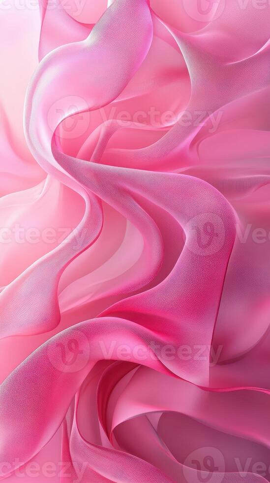 Delicate patterns of pink fabric flowing gracefully in soft light create a serene atmosphere in an artistic composition photo