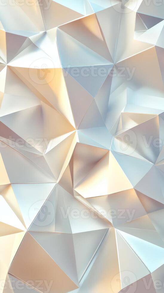 Geometric abstract design with multidimensional shapes in soft hues and a three-dimensional effect photo