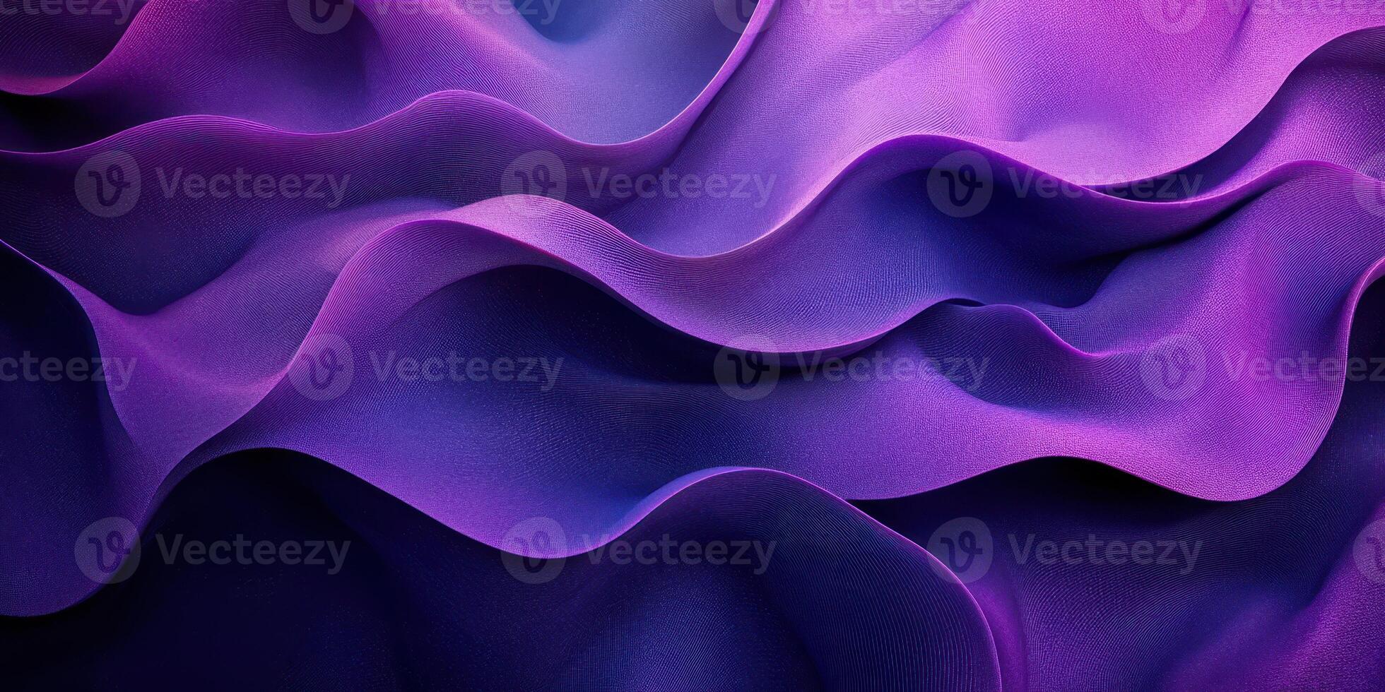 Colorful wavy fabric texture resembling silk with shades of purple in soft light photo