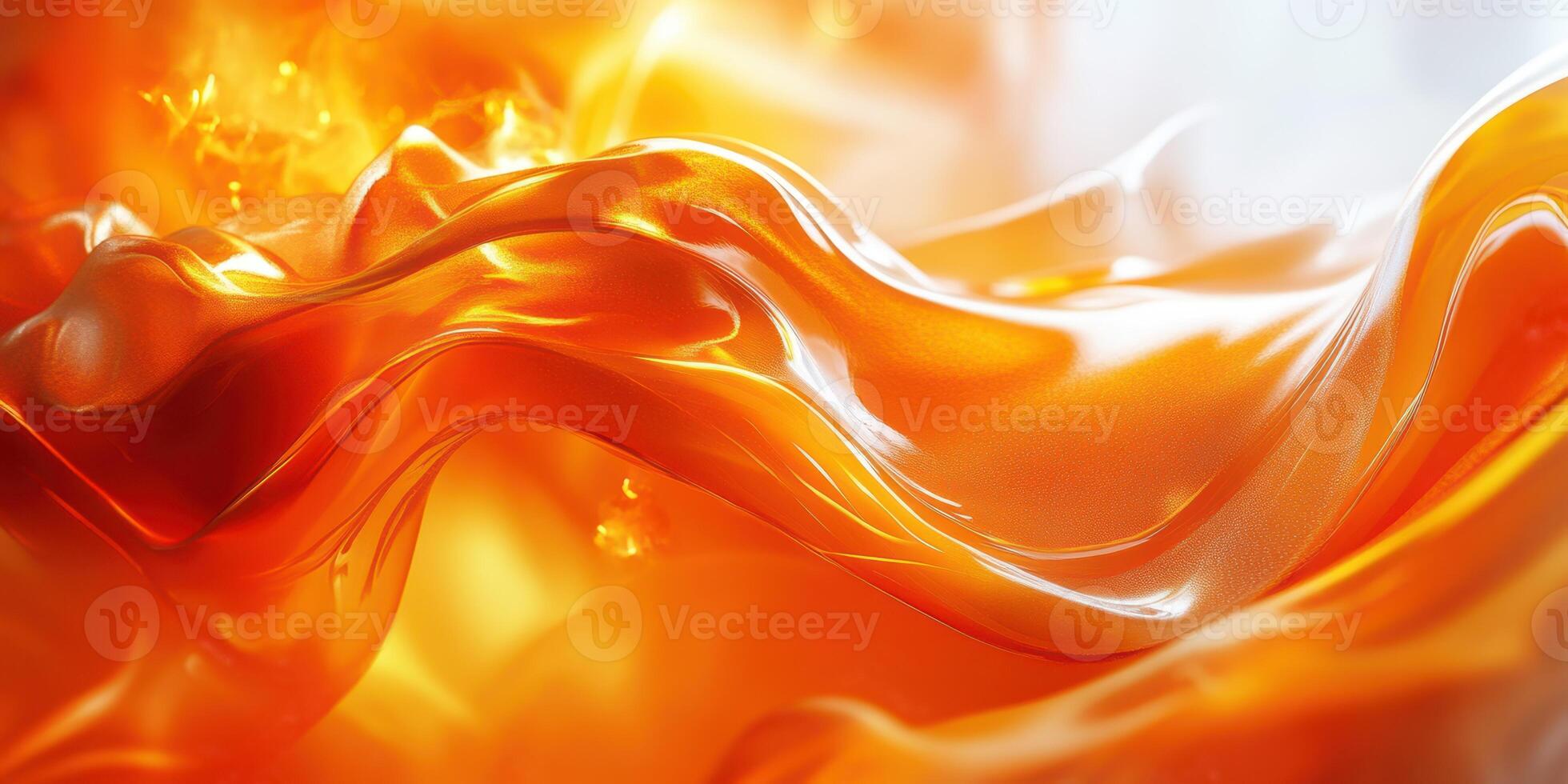 Fluid orange fabric undulating softly in warm light creating a mesmerizing visual effect photo