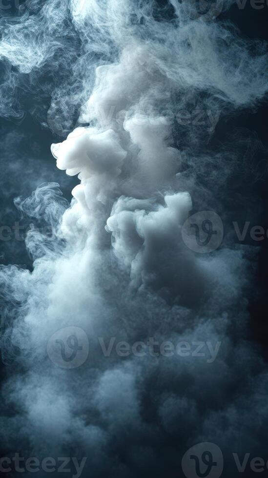 Mysterious cloud formations emerge in a dark space, creating a dramatic and captivating atmosphere photo