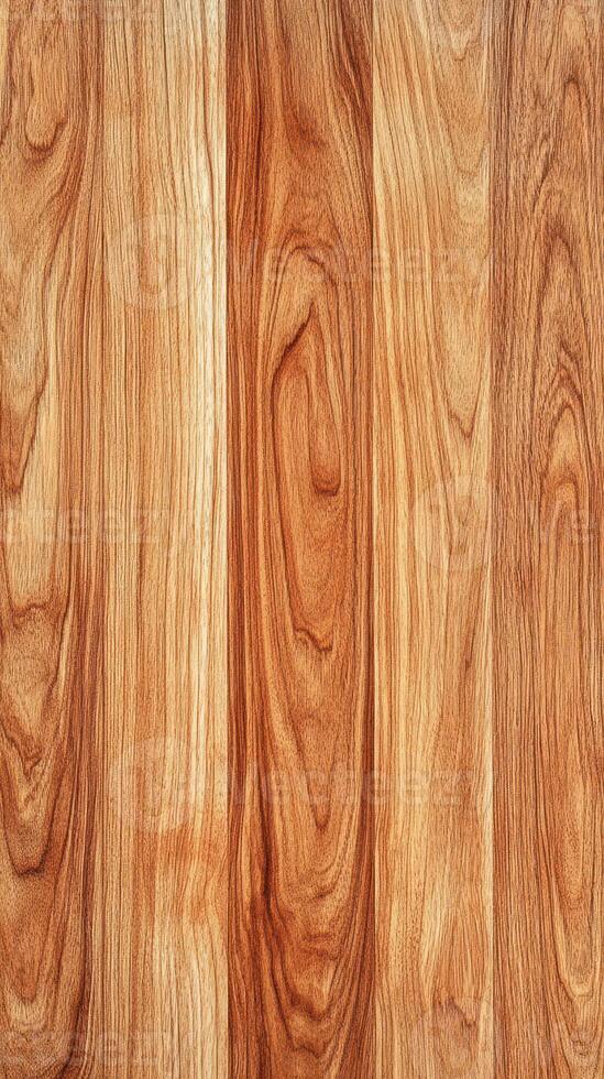 Detailed close-up of a wooden surface showcasing intricate grain patterns and rich colors in natural light photo