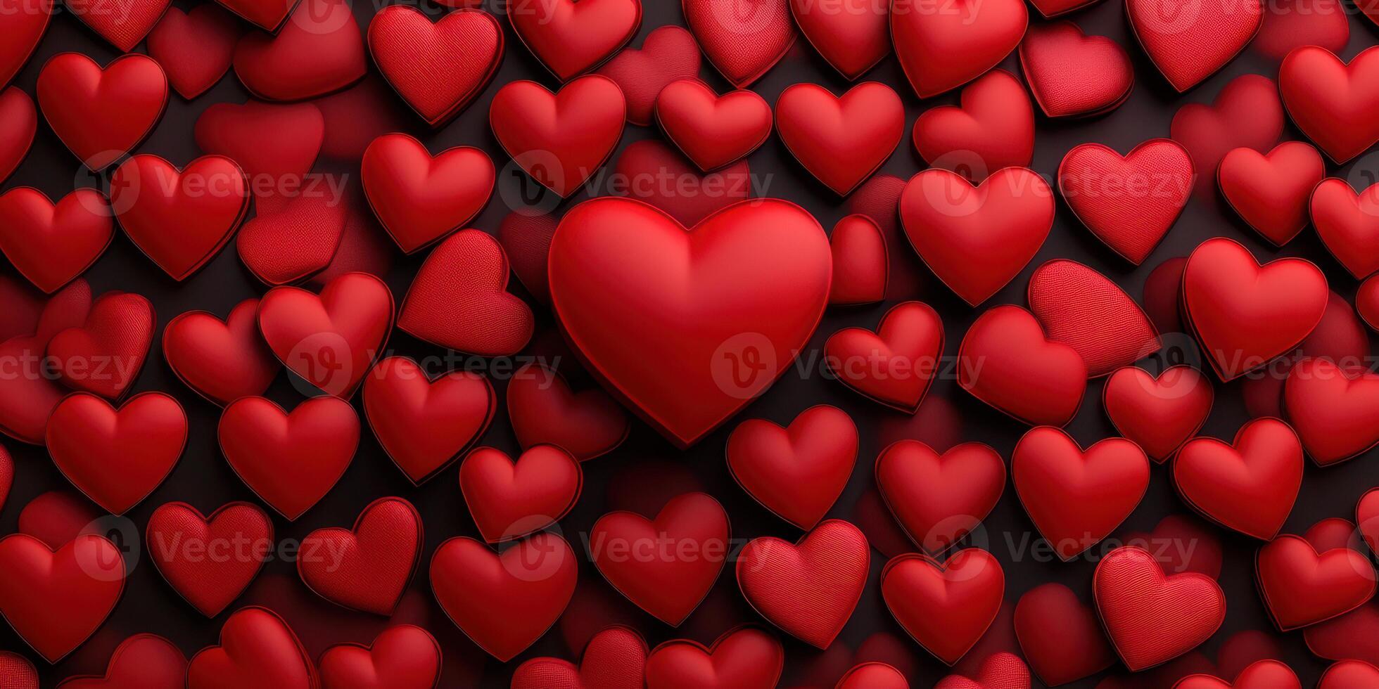 Vivid red hearts with a central larger heart create a romantic and festive atmosphere suitable for various celebrations photo