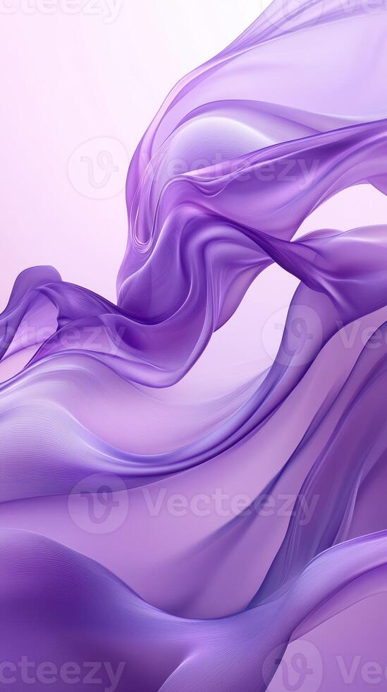 Flowing purple fabric creates a serene atmosphere with soft waves and gentle curves against a light background photo