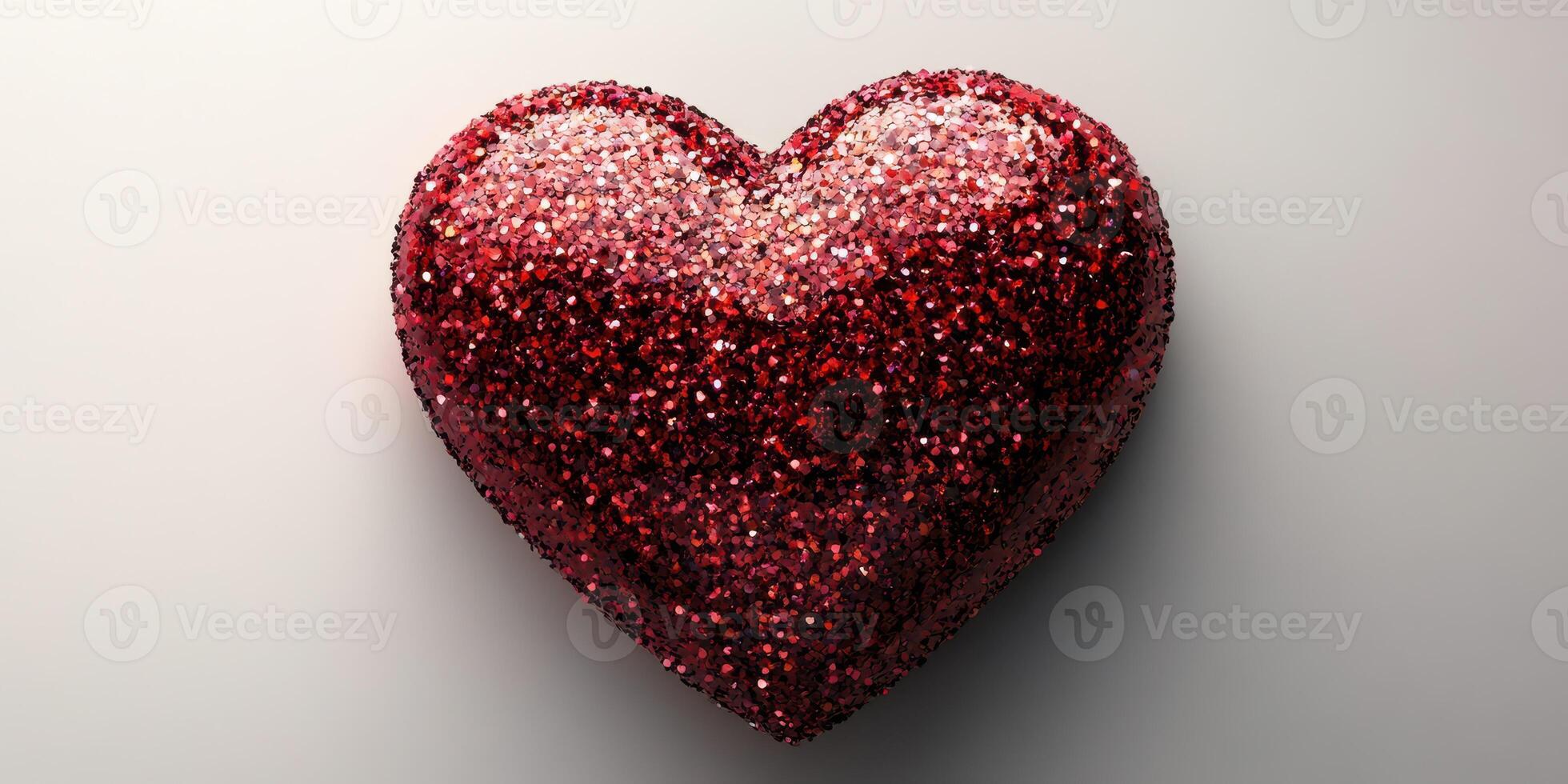 Glittering red heart shape symbolizes love and romance for special occasions and celebrations photo