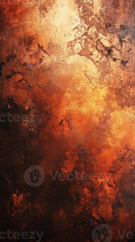 Warm abstract texture resembling rust and burnt metal surfaces in earthy tones and rich colors on a textured backdrop photo