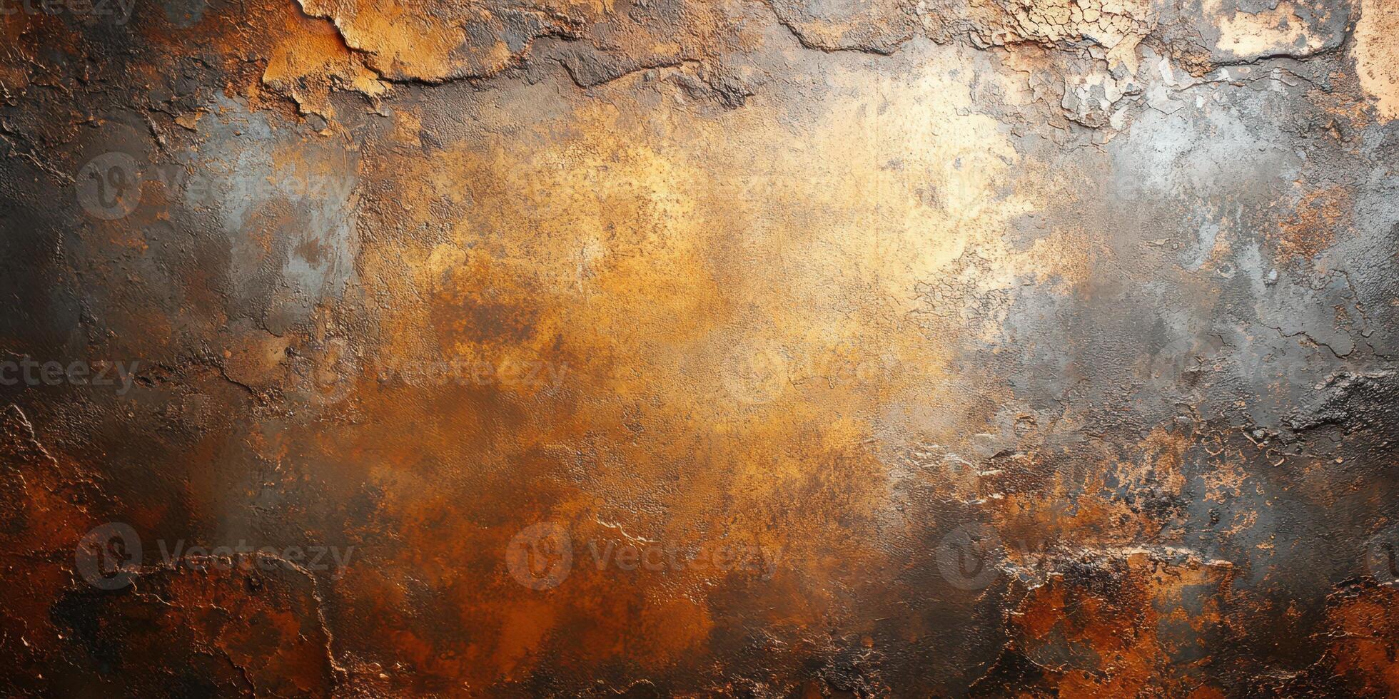Textured surface with metallic hues showcasing a blend of gold, bronze, and silver tones in a rustic, weathered appearance photo
