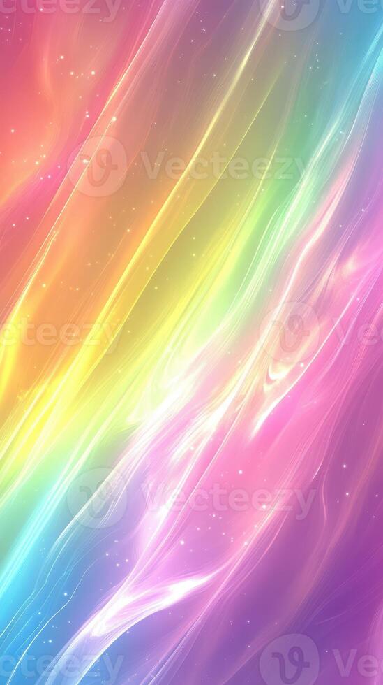 Colorful abstract swirl of light and energy with rainbow hues on a soft background creating a dreamy atmosphere photo