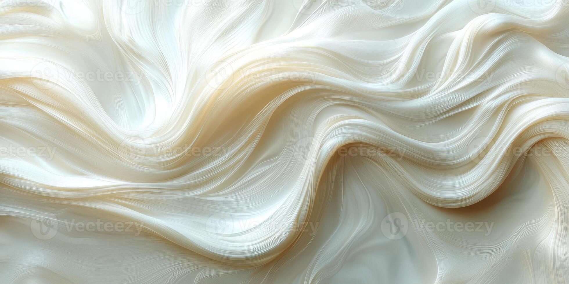 Elegant white fabric drapes flowing smoothly in soft waves with a gentle sheen photo