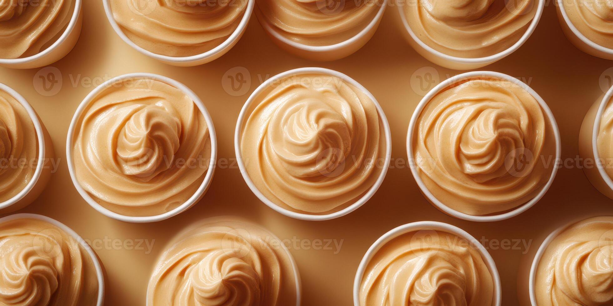 Creamy dessert cups arranged neatly for a delightful treat at a summer gathering photo
