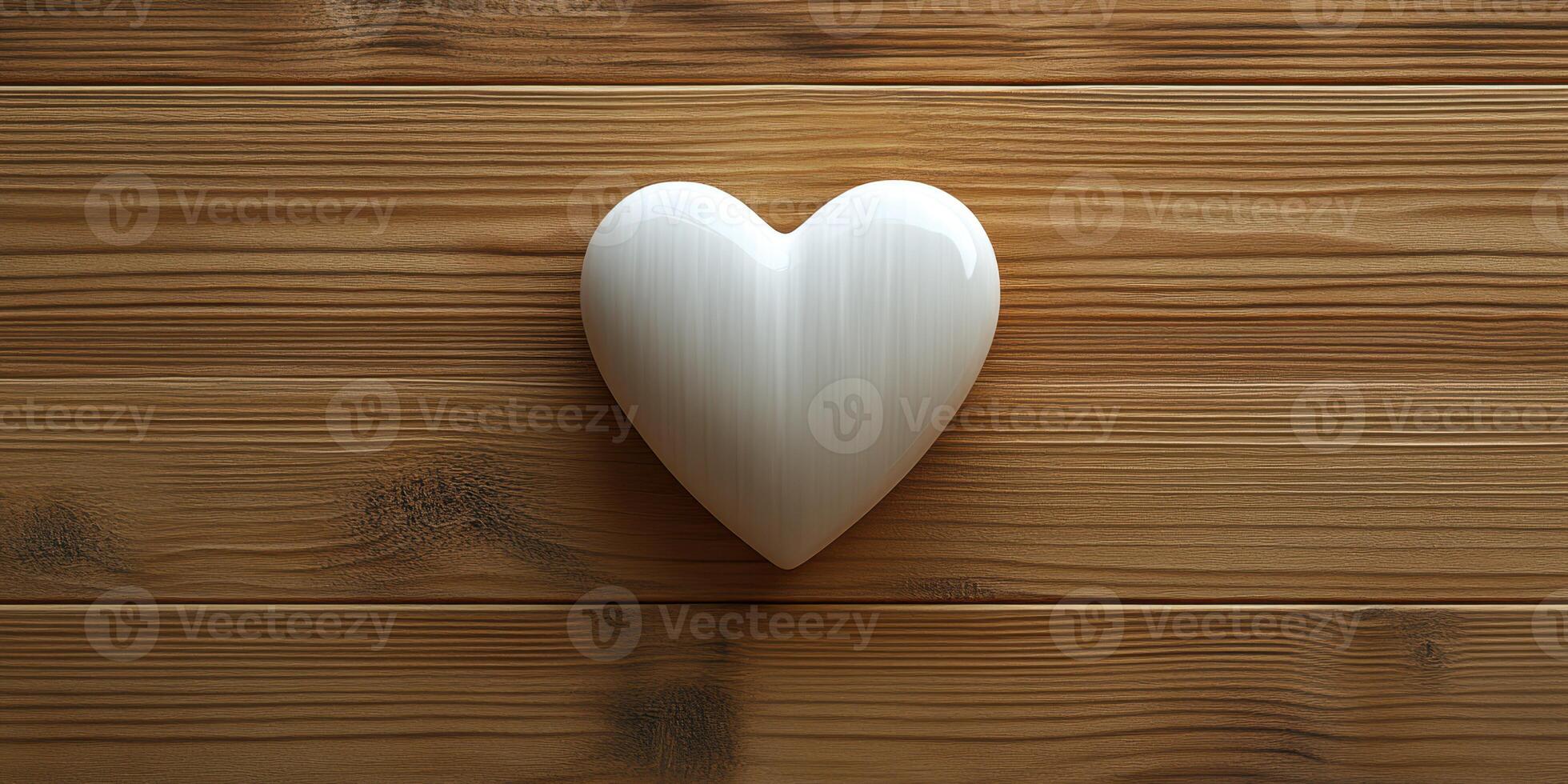 Decorative white heart placed on wooden surface creates a warm, inviting atmosphere in cozy setting photo