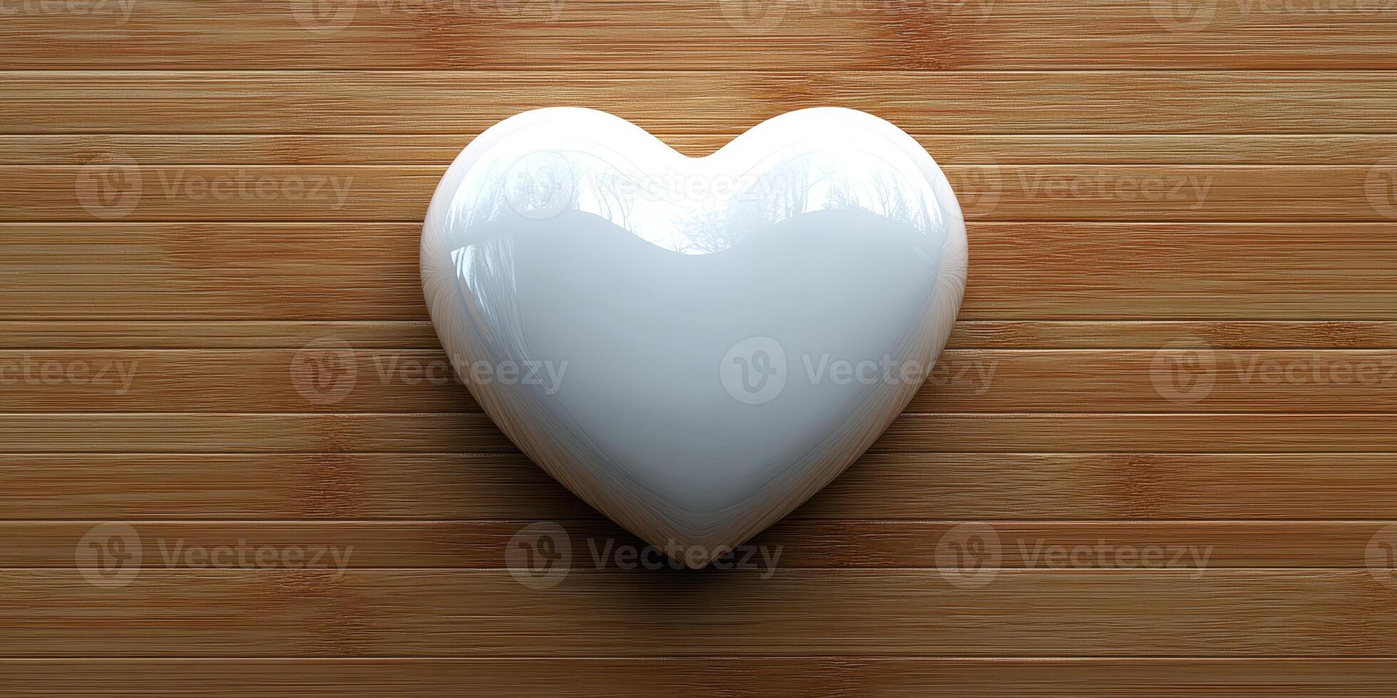 White heart-shaped object resting on a wooden surface highlights simple elegance and warmth in a cozy setting photo