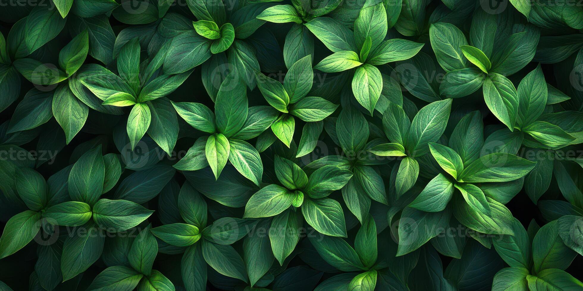 Lush green leaves create a textured natural tapestry in a serene garden photo