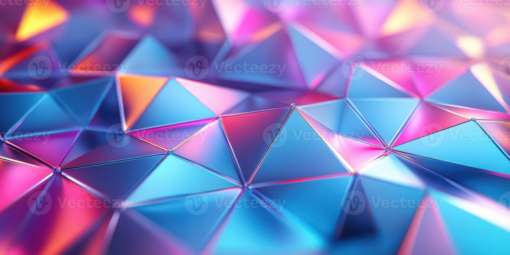 Vibrant geometric patterns create a colorful abstract surface in blue, pink, and purple hues during a creative design showcase photo