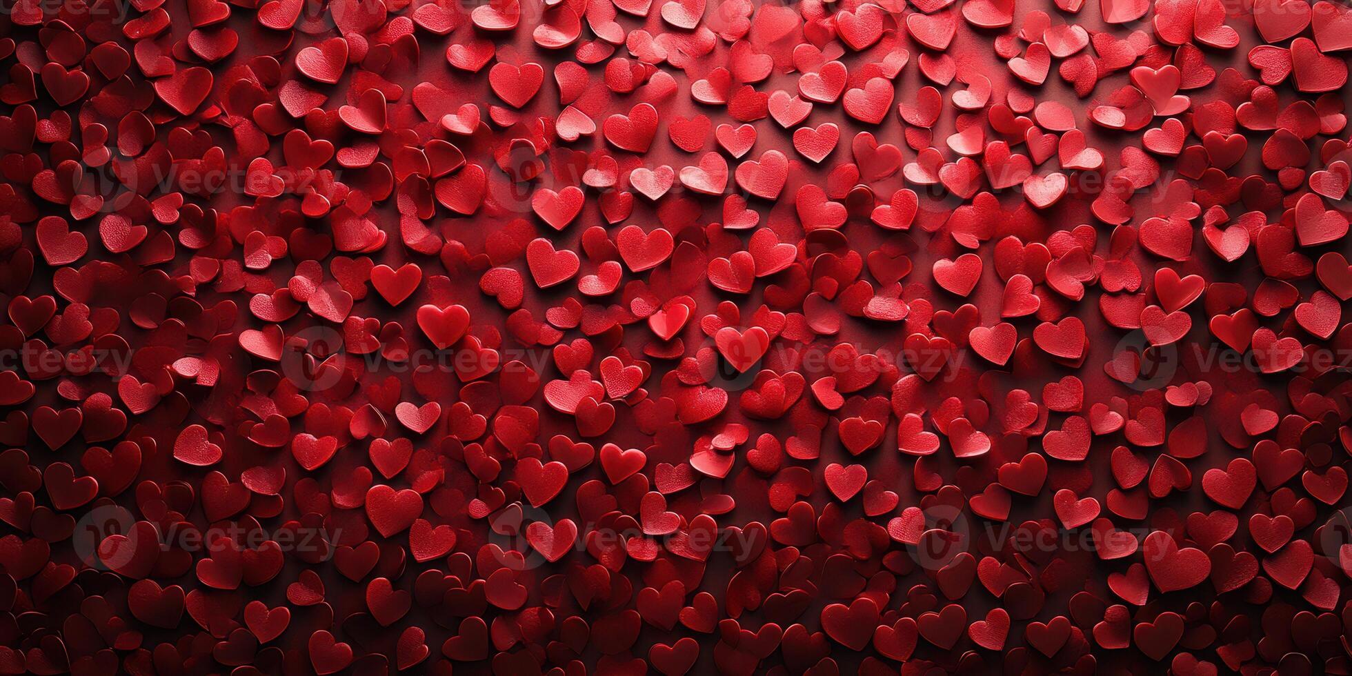 Red heart decorations create a vibrant backdrop for romantic celebrations and gatherings during festive occasions photo