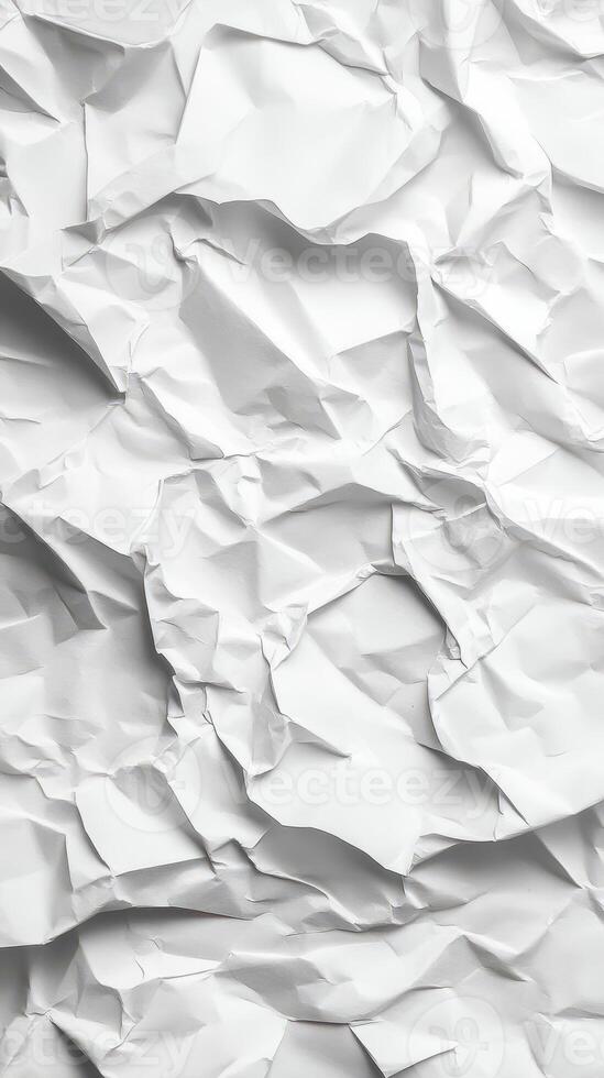 Crumpled white paper texture perfect for background and design projects photo