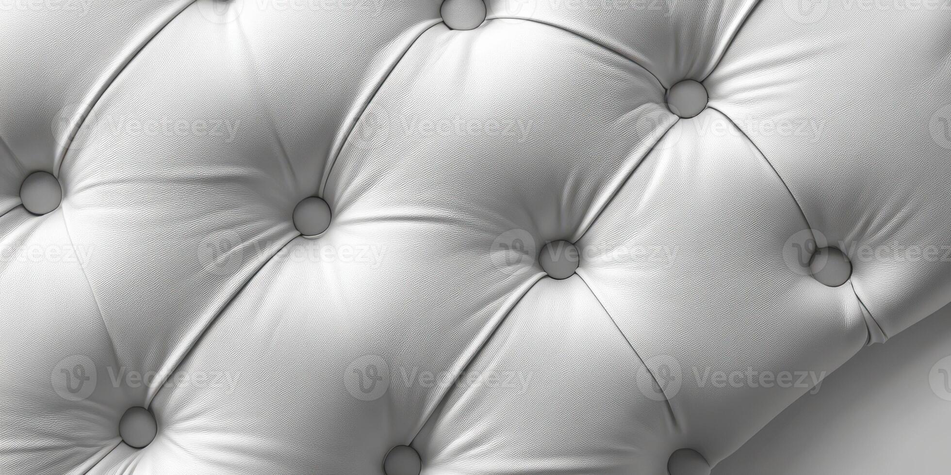 Soft white tufted leather upholstery with buttons providing elegant texture and comfort photo