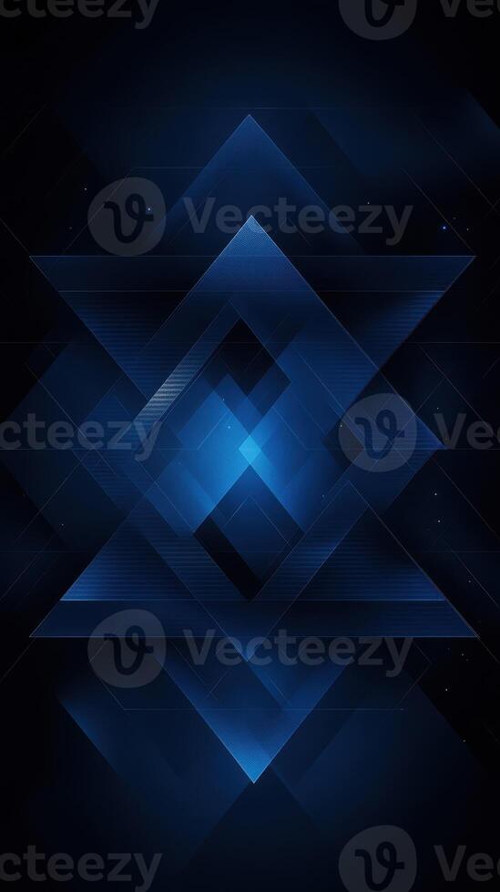 Vibrant blue geometric design with layered shapes and patterns in a digital art representation photo