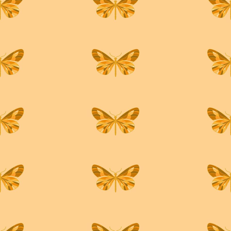 seamless pattern with orange butterflies vector
