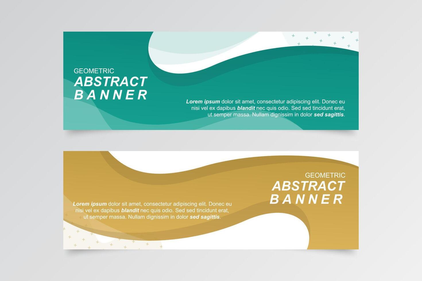 Collection of minimalist wavy banner vector