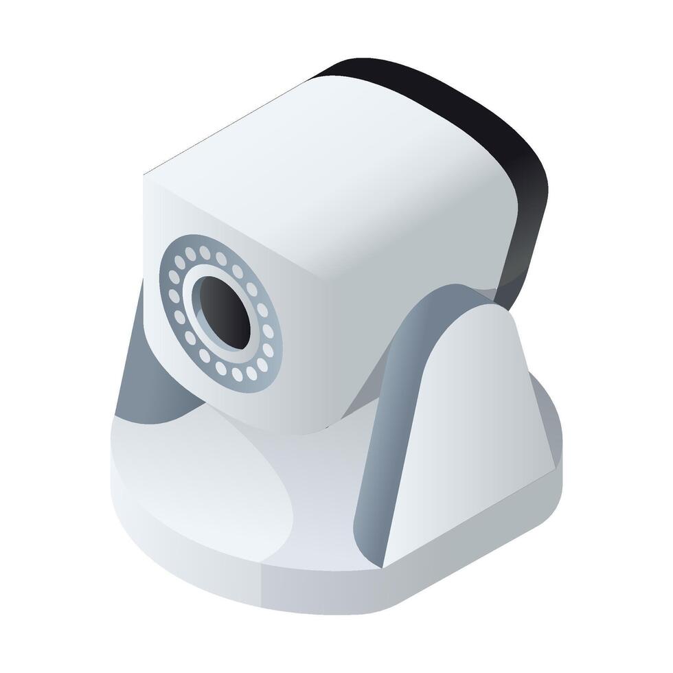 Security camera isolated isometric icon. illustration cctv on white background. isometric icon security camera vector