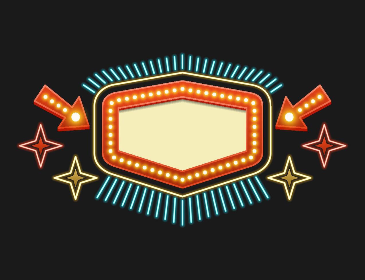 Retro american neon sign vintage sale banner and label with vibrant design that attract attention vector