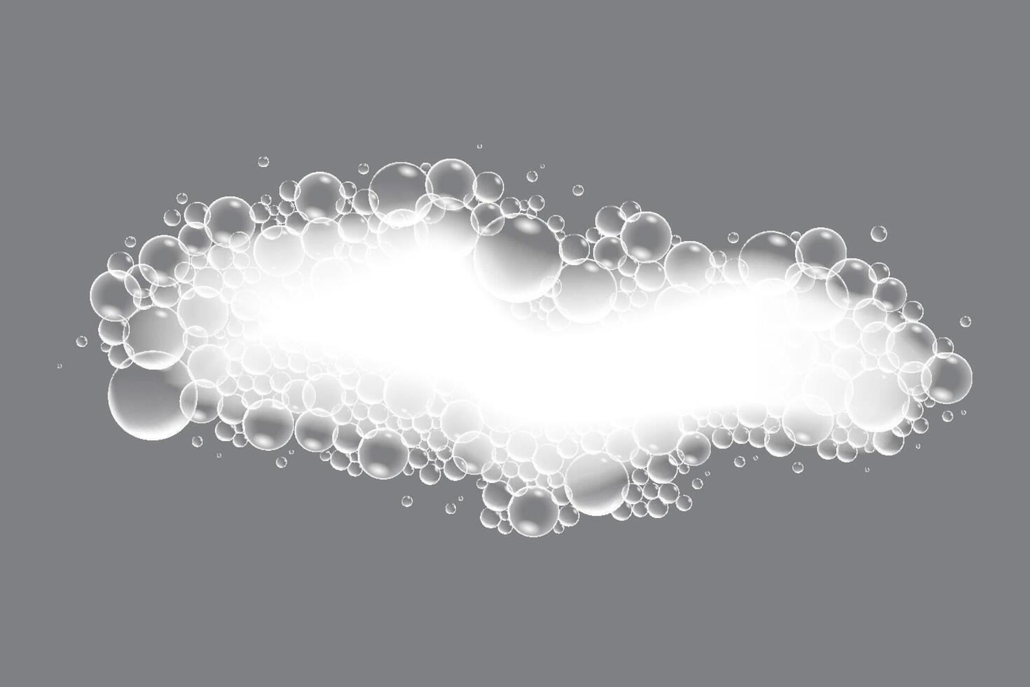 Soap bubbles, displaying unique designs, gracefully float on a plain gray surface vector