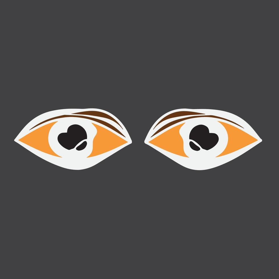flat style brown eyes icon vector
