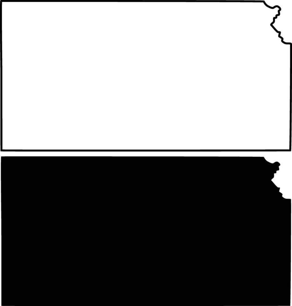 Kansas state map icon design on white background vector