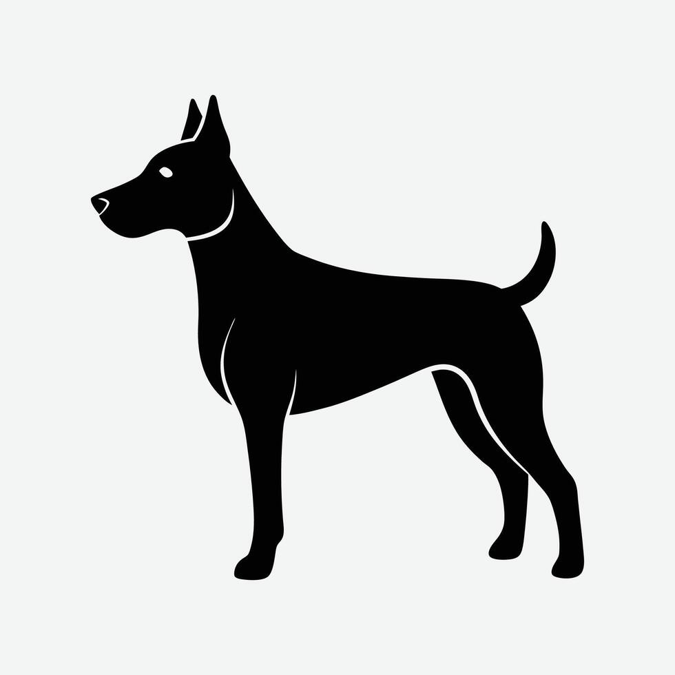 a black and white silhouette of a dog vector