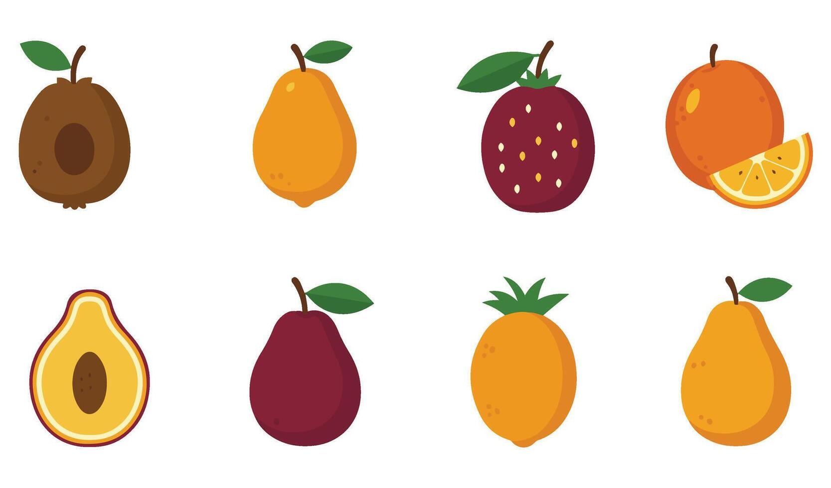 Organic and Fresh Fruit Illustration Set with a Mix of Juicy and Sweet Fruits for Advertising and Branding vector