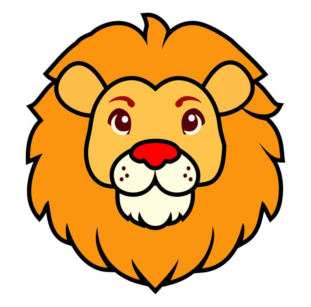 Cartoon Lion King Head Cool Vectors Illustration