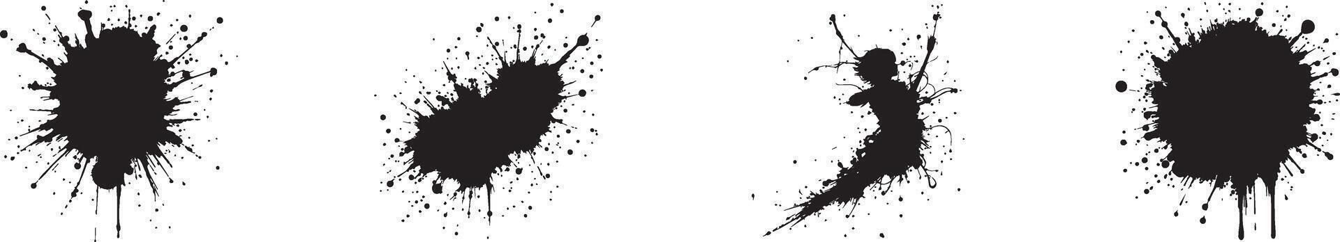 Black ink splash silhouette, isolated on white background vector