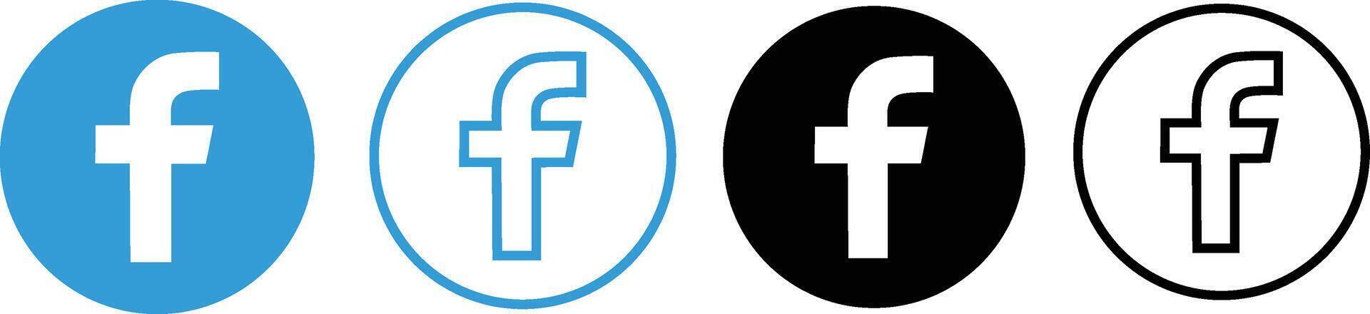 Facebook logo icon design with a white background vector
