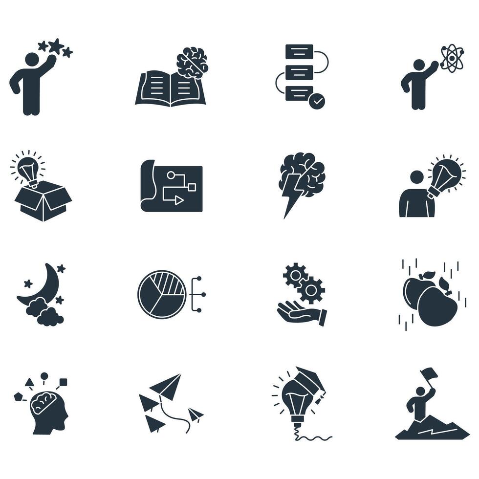 innovation black set vector