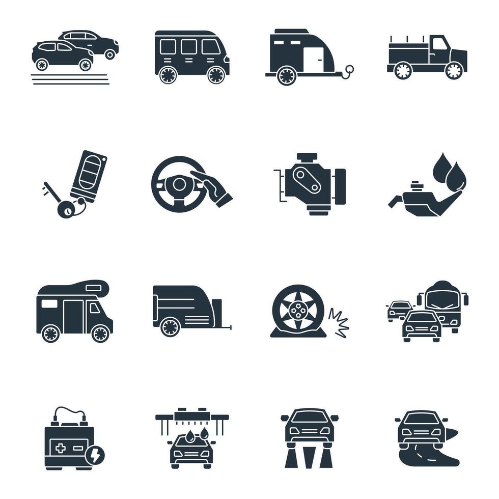 Automotive icon elements for infographic vector