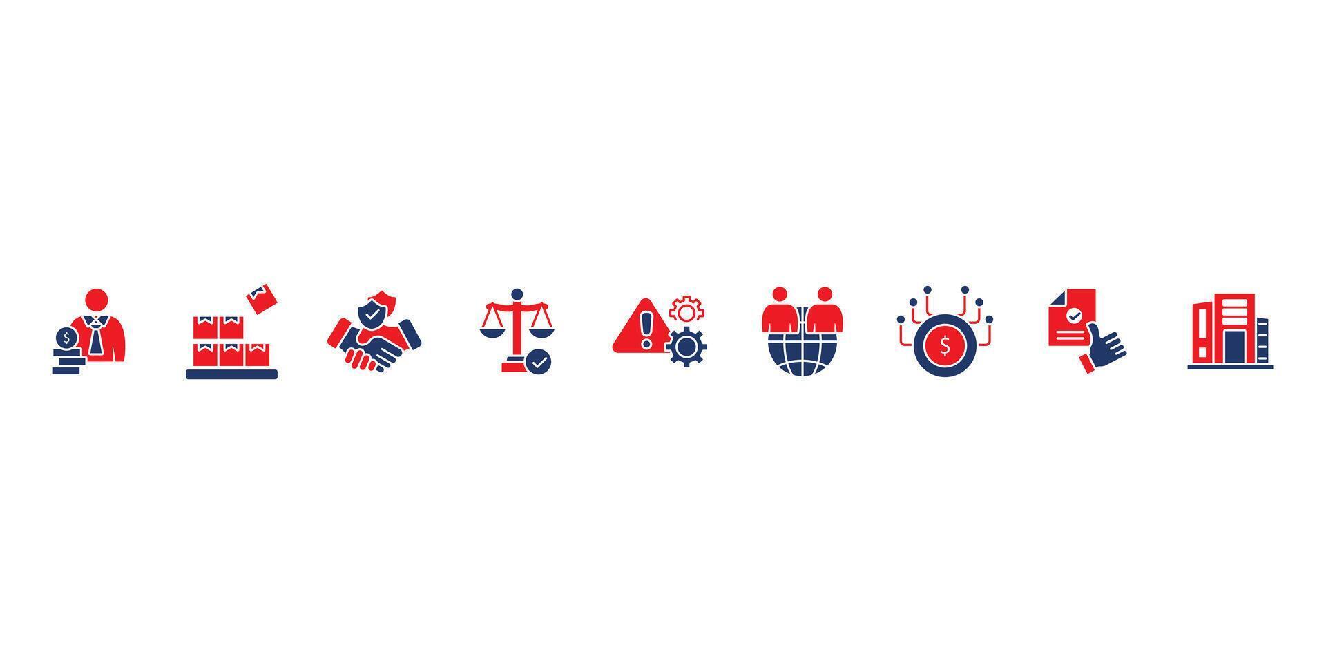 IPO icons set isolated vector