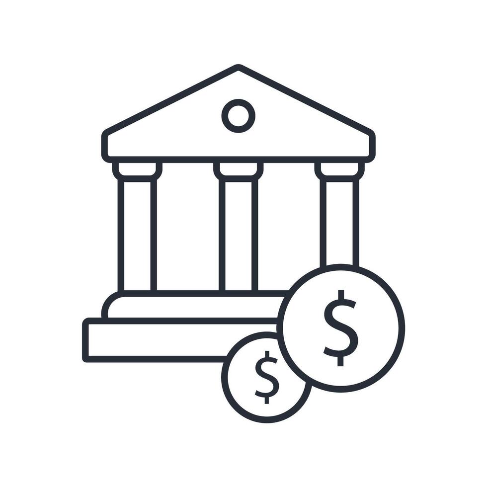 Bank icons isolated on White Background. Flat style design vector